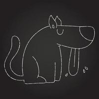 Panting Dog Chalk Drawing vector