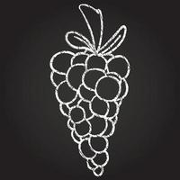 Grapes Chalk Drawing vector