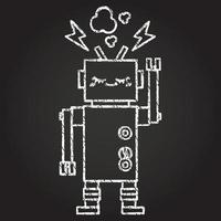 dibujo de tiza de robot vector