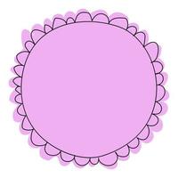 Pink frame petals in retro style on soft white background. vector