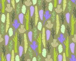 Vintage vector illustration with seamless leaves for textile design.