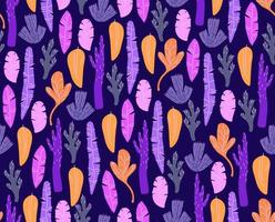 Vintage vector illustration with seamless leaves for textile design.