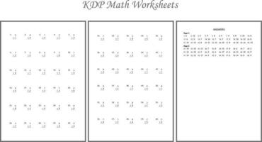 Math Worksheet - KDP Interior - 50 Basic Single-Digit Addition Questions worksheet with Answer key - 01 vector