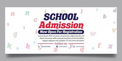 web banner template for school admission vector