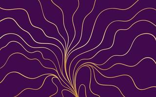 Elegant dark purple background with abstract golden lines vector