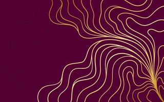 Elegant dark red background with abstract golden lines vector