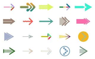 Set of Color Arrows Icons Free Vector Collection