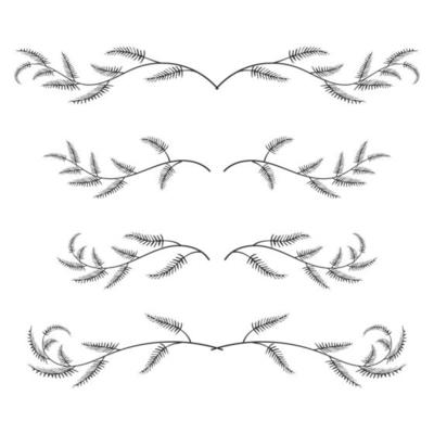 set of tree branches borders. - Vector.