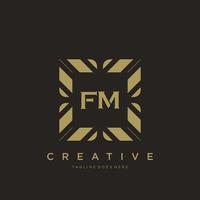 FM initial letter luxury ornament monogram logo template vector