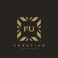 FU initial letter luxury ornament monogram logo template vector