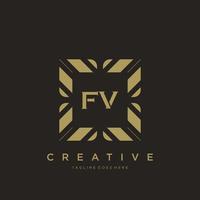 FV initial letter luxury ornament monogram logo template vector
