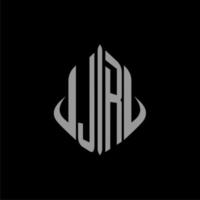 jr initial monogram real estate con diseño de edificios vector