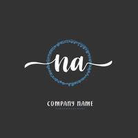 NA Initial handwriting and signature logo design with circle. Beautiful design handwritten logo for fashion, team, wedding, luxury logo. vector