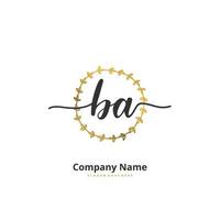 BA Initial handwriting and signature logo design with circle. Beautiful design handwritten logo for fashion, team, wedding, luxury logo. vector