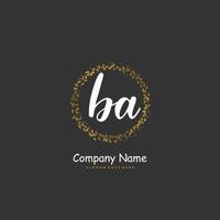 BA Initial handwriting and signature logo design with circle. Beautiful design handwritten logo for fashion, team, wedding, luxury logo. vector
