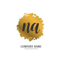 NA Initial handwriting and signature logo design with circle. Beautiful design handwritten logo for fashion, team, wedding, luxury logo. vector