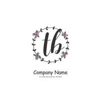 TB Initial handwriting and signature logo design with circle. Beautiful design handwritten logo for fashion, team, wedding, luxury logo. vector