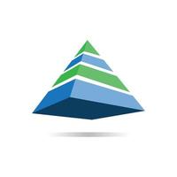 a 3D pyramid image in green and blue can be used for business and corporate logo vector