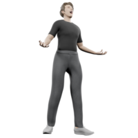 modèle masculin modèle d'avatar heureux personnage humain illustration 3d png