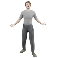 männliches modell glückliches avatarmodell menschlicher charakter 3d illustration png