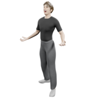 manlig modell Lycklig avatar modell mänsklig karaktär 3d illustration png