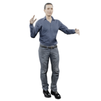 maschio modello contento avatar modello umano personaggio 3d illustrazione png
