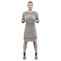 mujer joven modelo feliz avatar modelo femenino personaje humano 3d ilustración png