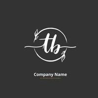 TB Initial handwriting and signature logo design with circle. Beautiful design handwritten logo for fashion, team, wedding, luxury logo. vector