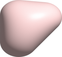 decoración de forma de blob abstracto 3d rosa png