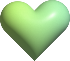 cute 3d heart gradient shape decoration png