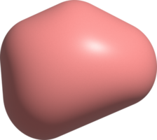 pink 3d abstract blob shape decoration png