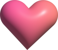 cute 3d heart gradient shape decoration png