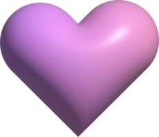 cute 3d heart gradient shape decoration png