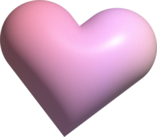 cute 3d heart gradient shape decoration png