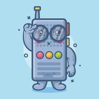 genio mascota de personaje de walkie talkie con expresión de pensar dibujos animados aislados en diseño de estilo plano vector