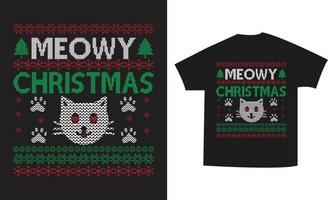 Meowy Christmas T-Shirts vector