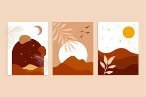 Boho Style Flat Design Collection Wall Art vector