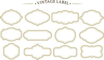 Vintage Gold Line Art Label Design Element Collection vector