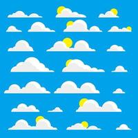 nube y soleado nublado conjunto de iconos ilustración vectorial vector