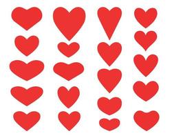 Vector set of hearts different shape. Valentine's day icon collection