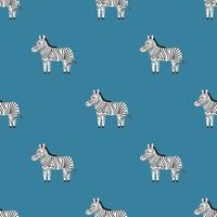 Children s seamless pattern with the image of a zebra vector