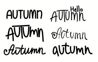 Set of lettering with the inscription autumn. vector