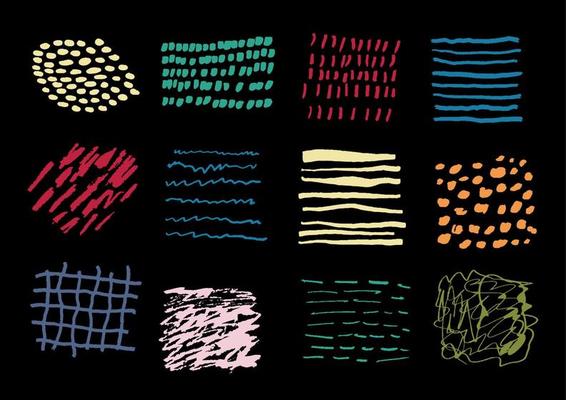 Collection of abstract hand drawn creative graphic element
