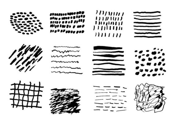 Collection of abstract hand drawn creative graphic element