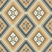 Ethnic geometric colorful vintage diamond pattern. Ethnic geometric diamond shape black-gold color vintage style seamless pattern background. Use for fabric, interior decoration elements. vector