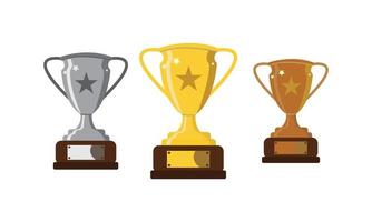 bronze silver and gold trophy vector