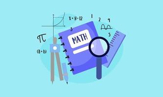 Cartoon maths elements background, education logo vector