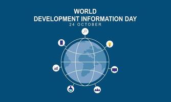 día mundial de la información sobre el desarrollo. ilustración de icono de información de tecnología vector
