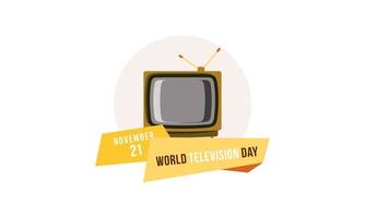 Vintage television cartoon illustration. World television day illustration vector