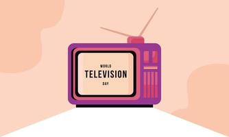 Vintage television cartoon illustration. World television day illustration vector